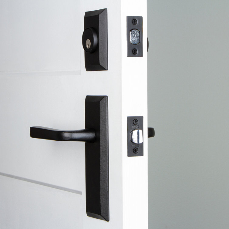 Matte Black Iron Entry Set with Deadbolt and Lever