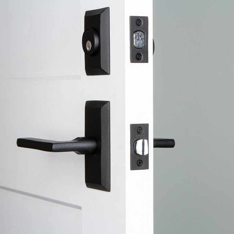 Black Iron Entry Set with Deadbolt and Lever