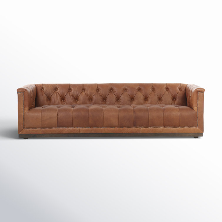 Heirloom Sienna Tufted Leather Sofa with Nailhead Detail