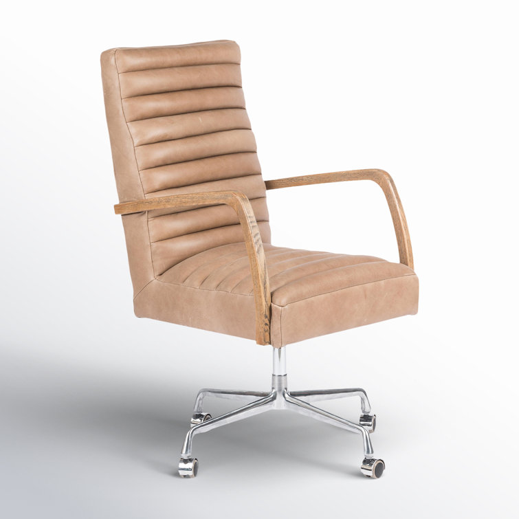 Palermo Light Brown Top-Grain Leather Swivel Executive Chair