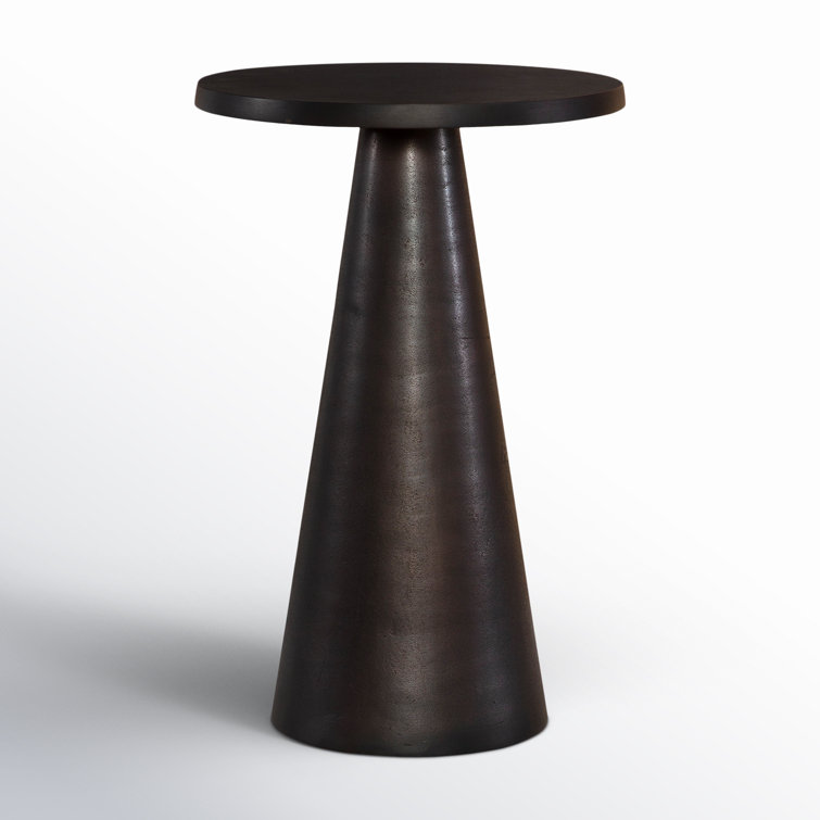 Dark Bronze Round Aluminum Pedestal Accent Table