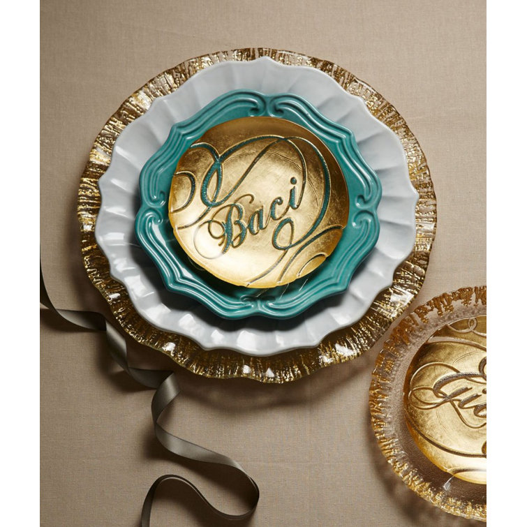 Rufolo Opulent Gold Rim 12.75" Handcrafted Glass Charger