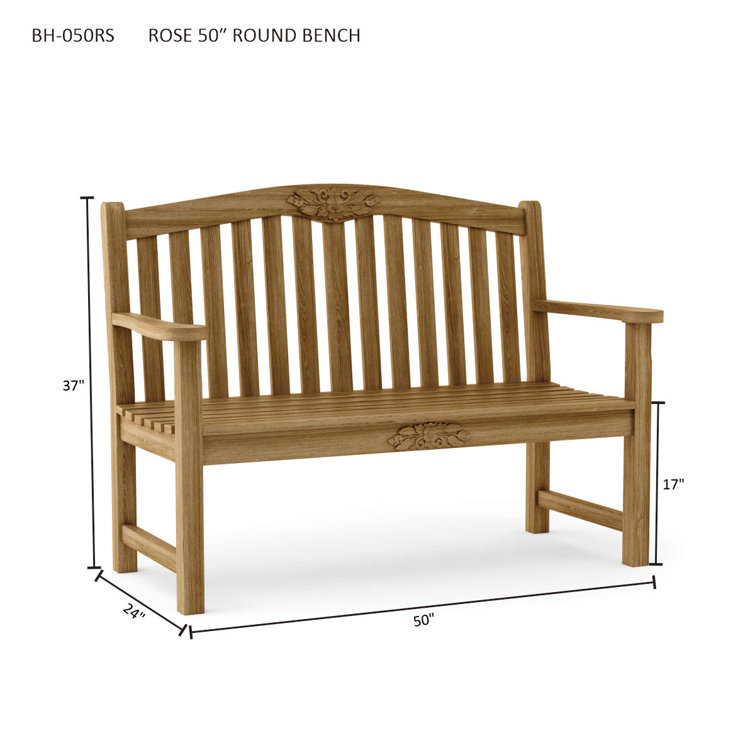 Anderson Teak 50" Handcrafted Traditional Outdoor Bench
