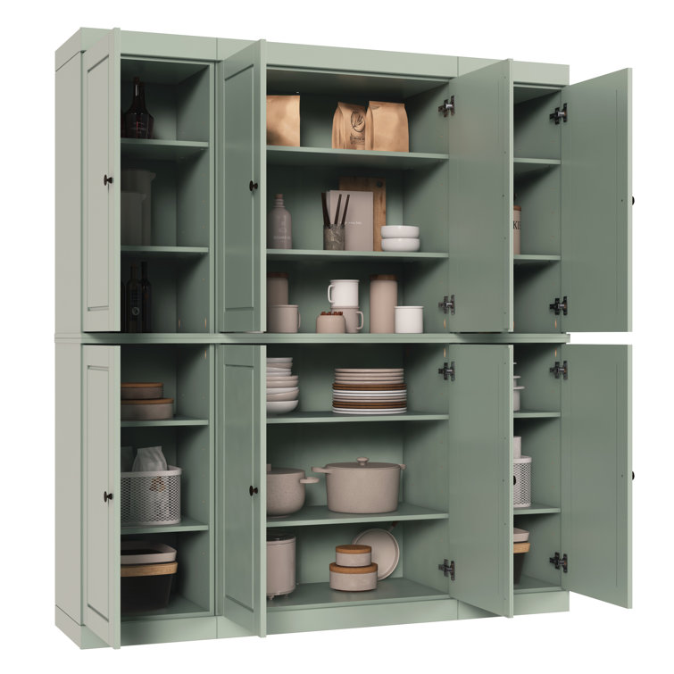 Siegmeyer 100% Solid Wood 65" Pantry Cabinet with Solid Doors and Adjustable Shelves
