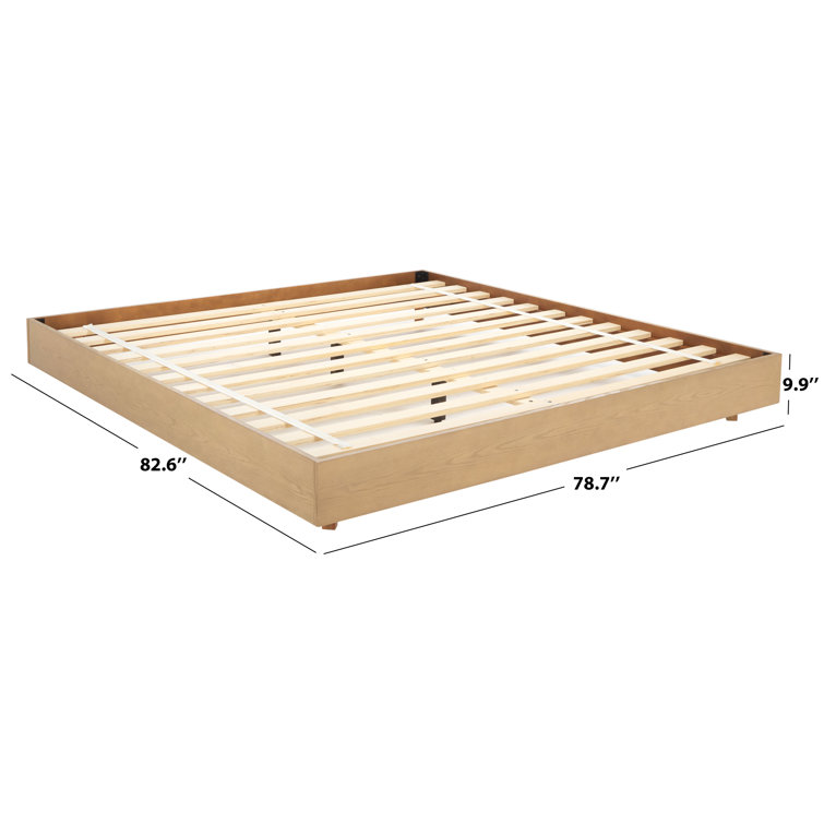 Bernadina Natural Wood King Bed Frame with Sturdy Construction