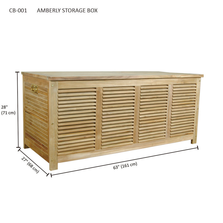 Amberly Teak Wood Outdoor Storage Deck Box