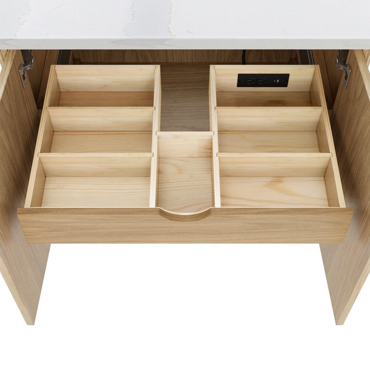 Adele 36'' Natural Oak Single Bathroom Vanity Base