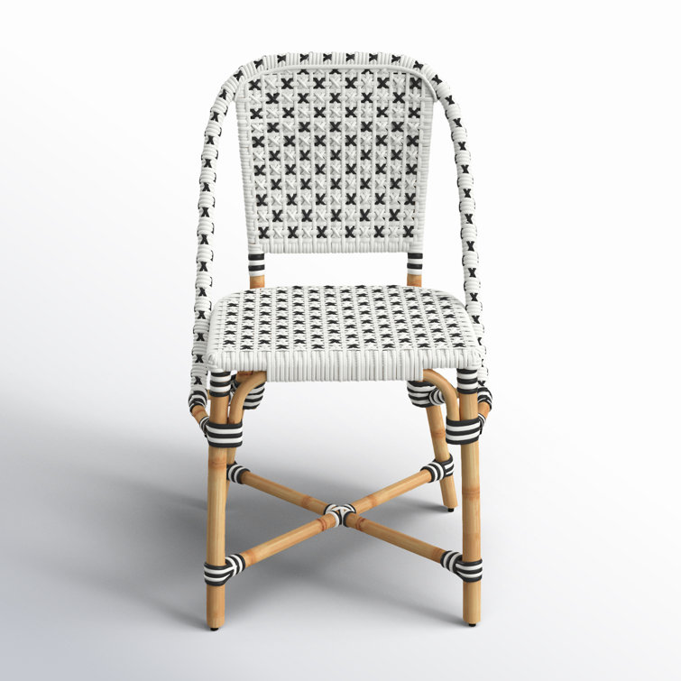 Butler Tenor Black & White Woven Rattan Side Chair