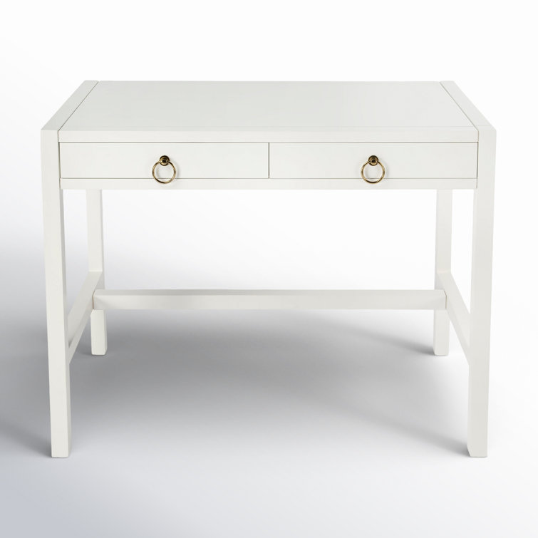 Elin Contemporary White Wood Writing Desk with Drawers