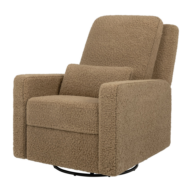 Cortado Shearling Swivel Recliner with Sustainably Sourced Wood