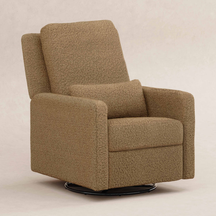 Cortado Shearling Swivel Recliner with Sustainably Sourced Wood