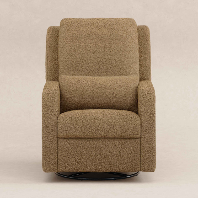 Cortado Shearling Swivel Recliner with Sustainably Sourced Wood