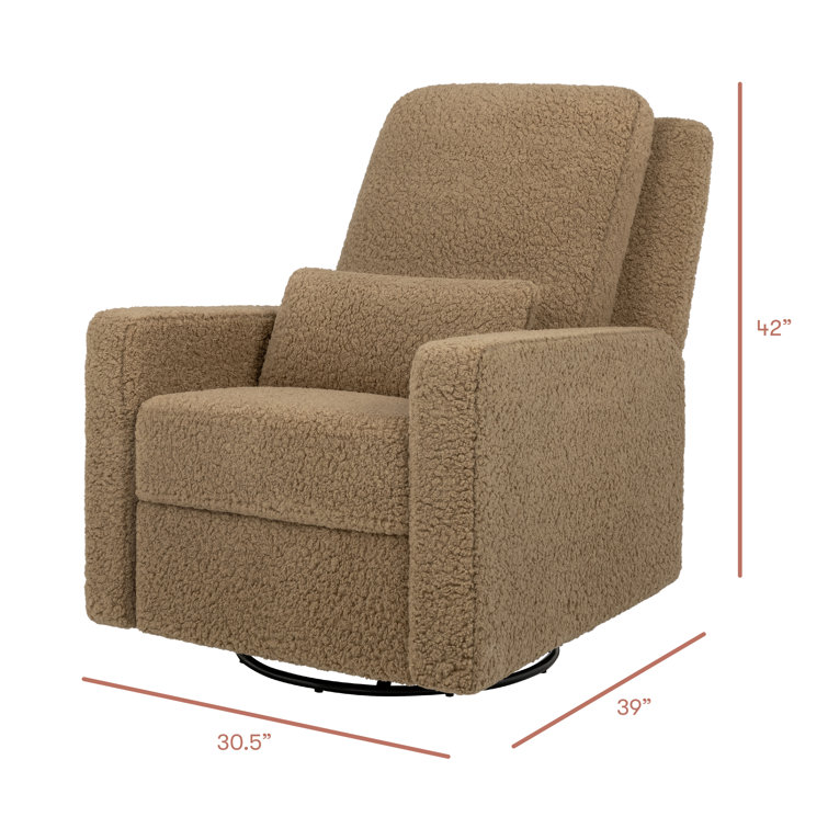 Cortado Shearling Swivel Recliner with Sustainably Sourced Wood