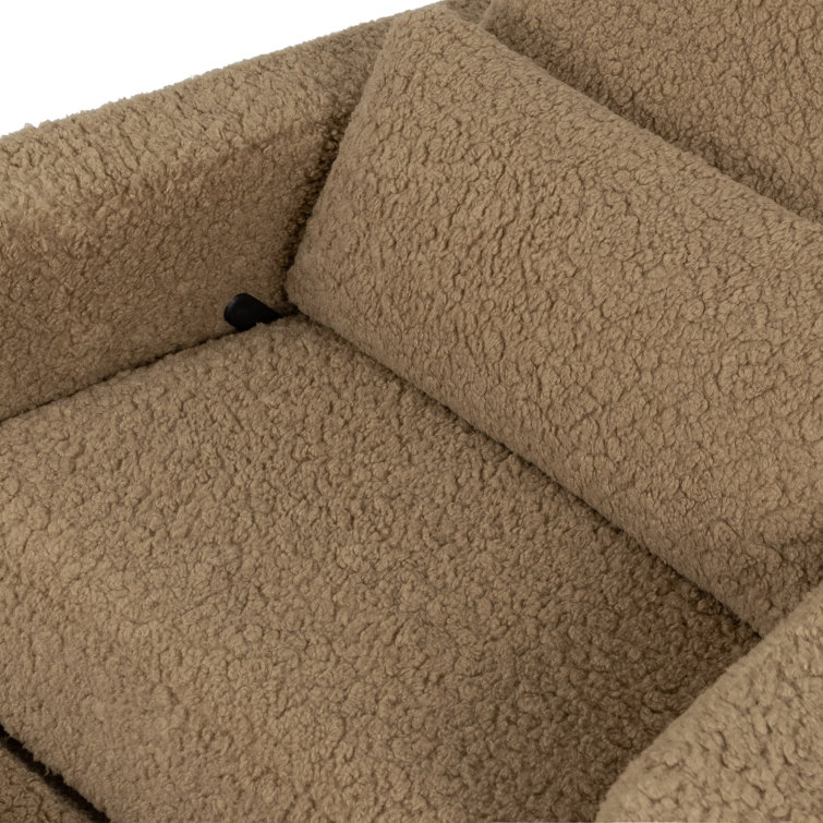 Cortado Shearling Swivel Recliner with Sustainably Sourced Wood