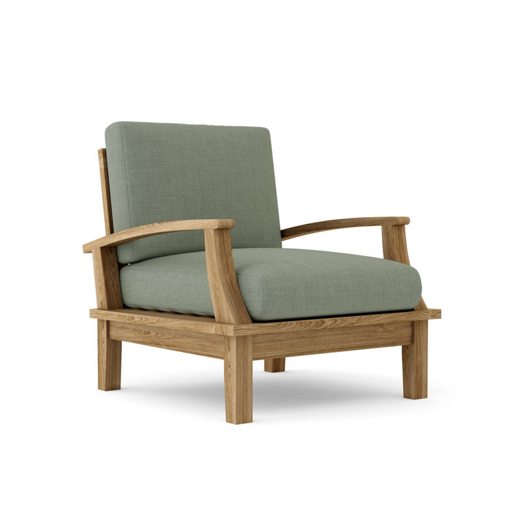 Brianna Teak Armchair with Red Sunbrella Cushions