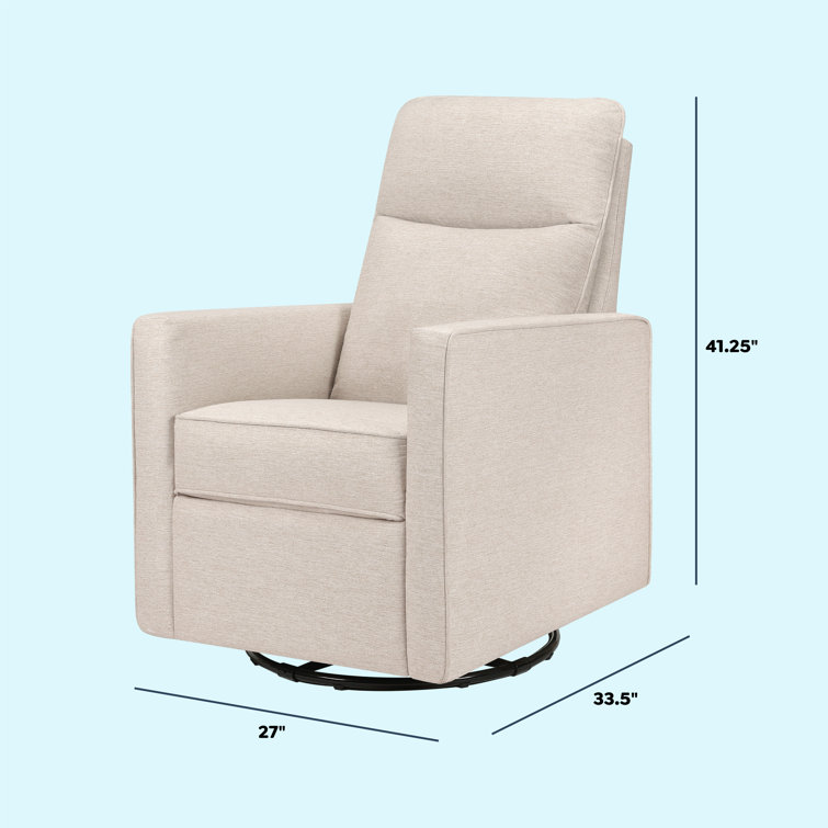 Beige Pillowback Swivel Glider with High Back Support
