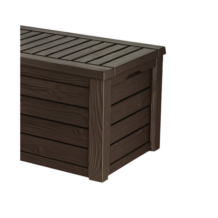 Westwood Resin Wicker 150 Gallon Outdoor Storage Deck Box, Dark Brown