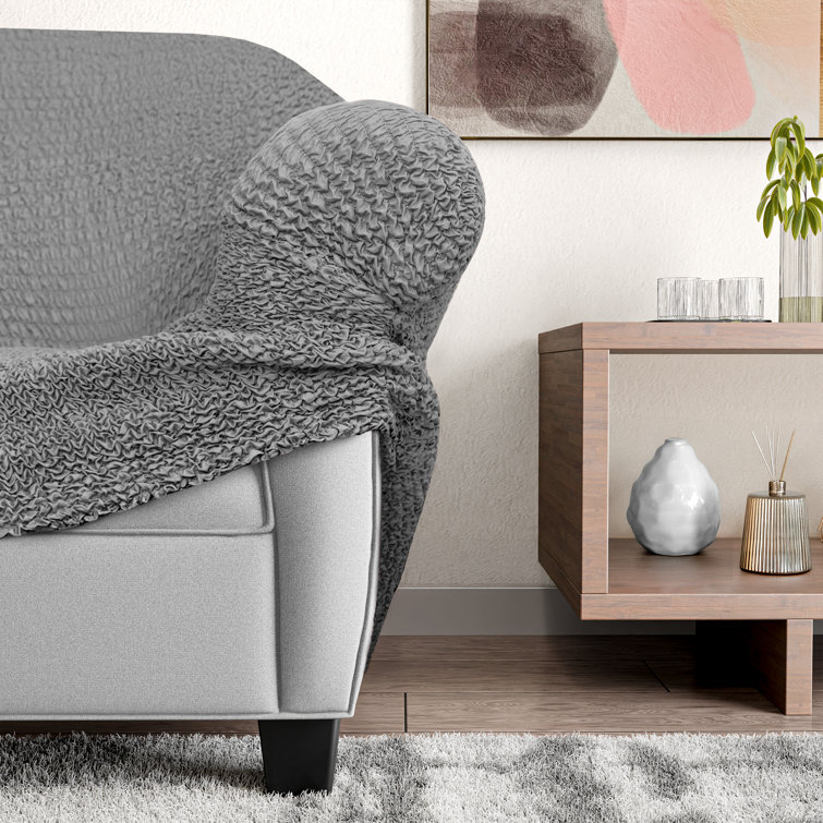 Gray Stretch Fabric Modern Sectional Sofa Cover