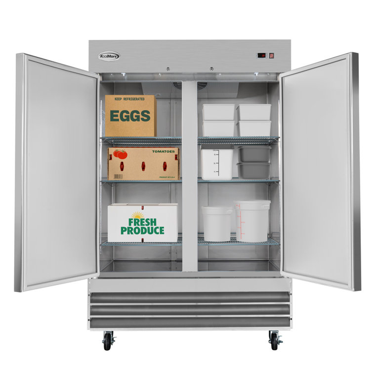 54" Stainless Steel Two-Door Commercial Reach-In Refrigerator