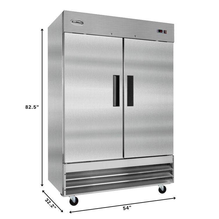54" Stainless Steel Two-Door Commercial Reach-In Refrigerator