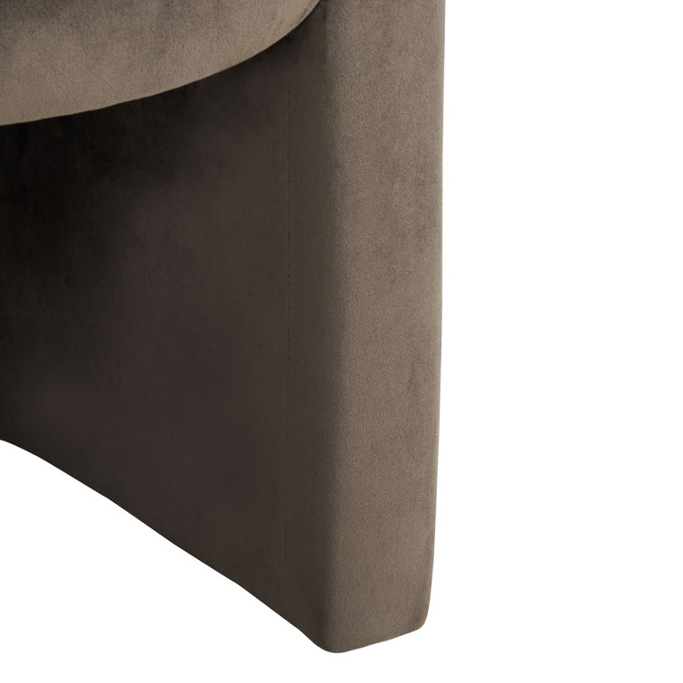 Olivia Dark Grey Velvet Contoured Accent Chair
