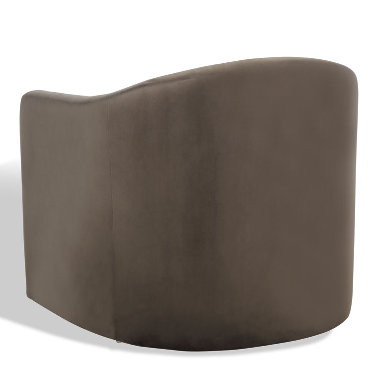 Olivia Dark Grey Velvet Contoured Accent Chair