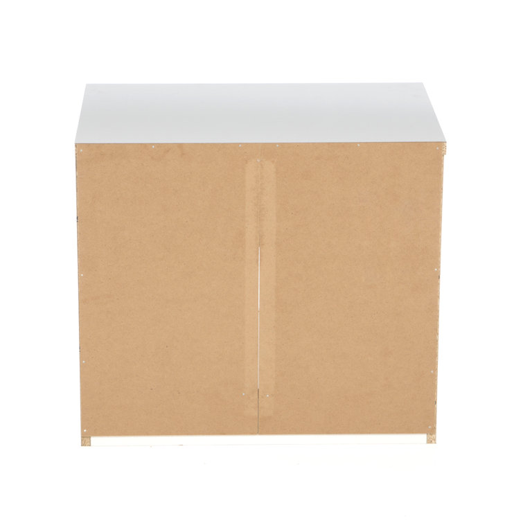 Pure White 1-Drawer Nightstand with Open Shelf