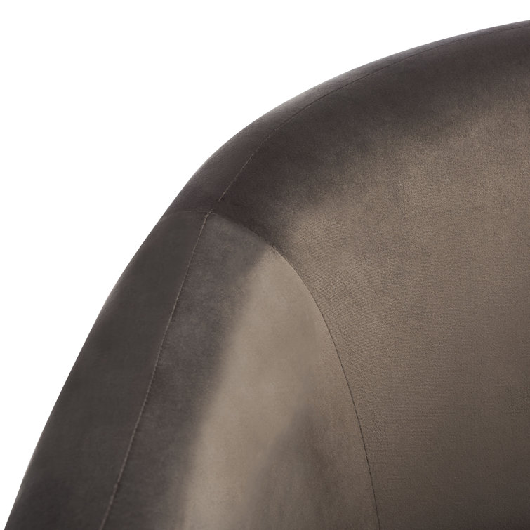 Olivia Dark Grey Velvet Contoured Accent Chair