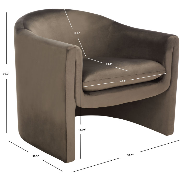 Olivia Dark Grey Velvet Contoured Accent Chair