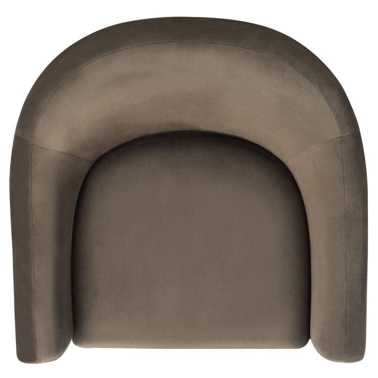 Olivia Dark Grey Velvet Contoured Accent Chair