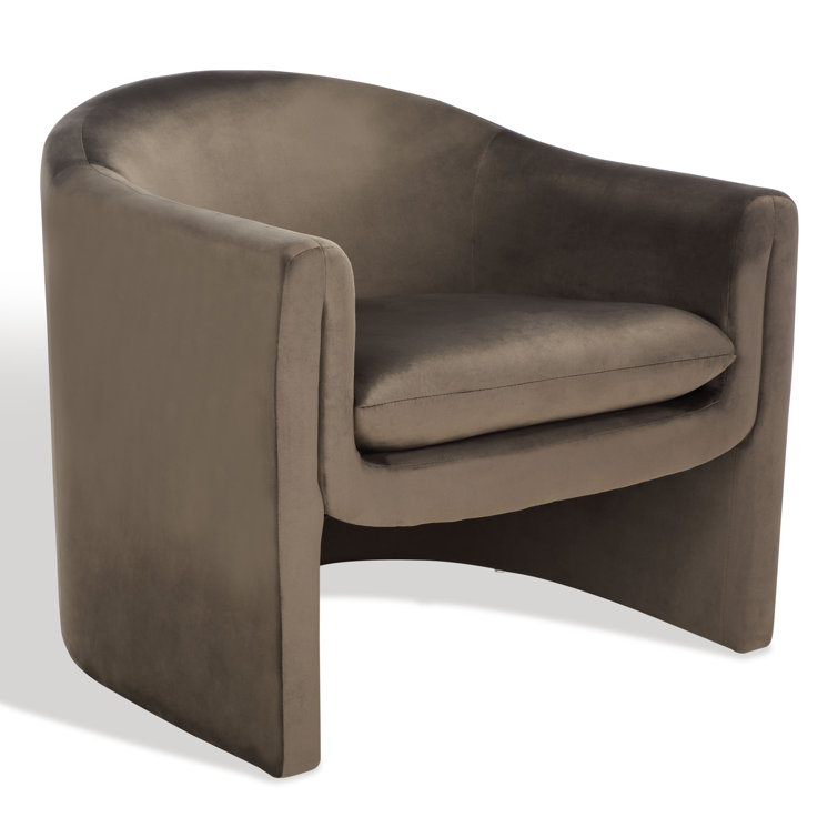 Olivia Dark Grey Velvet Contoured Accent Chair