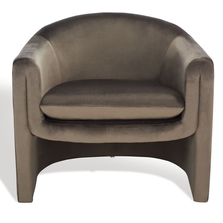 Olivia Dark Grey Velvet Contoured Accent Chair
