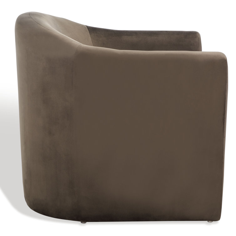 Olivia Dark Grey Velvet Contoured Accent Chair
