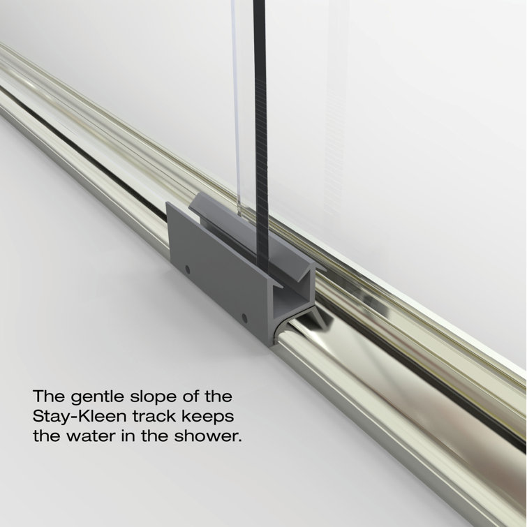 Classic 56" x 70" Brushed Nickel Rain Glass Sliding Shower Door