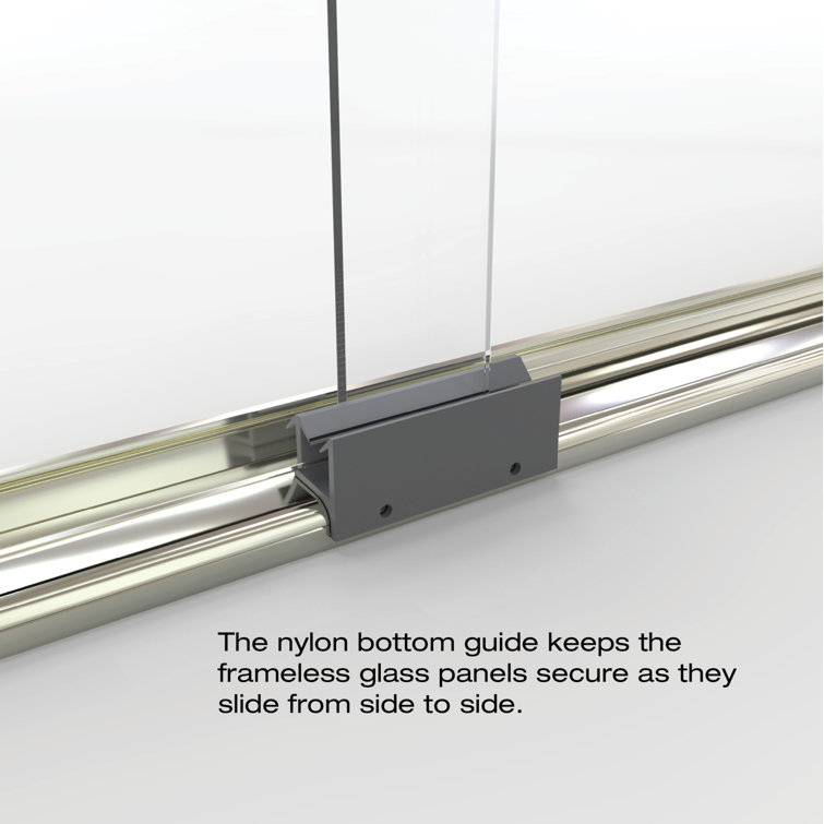 Classic 56" x 70" Brushed Nickel Rain Glass Sliding Shower Door
