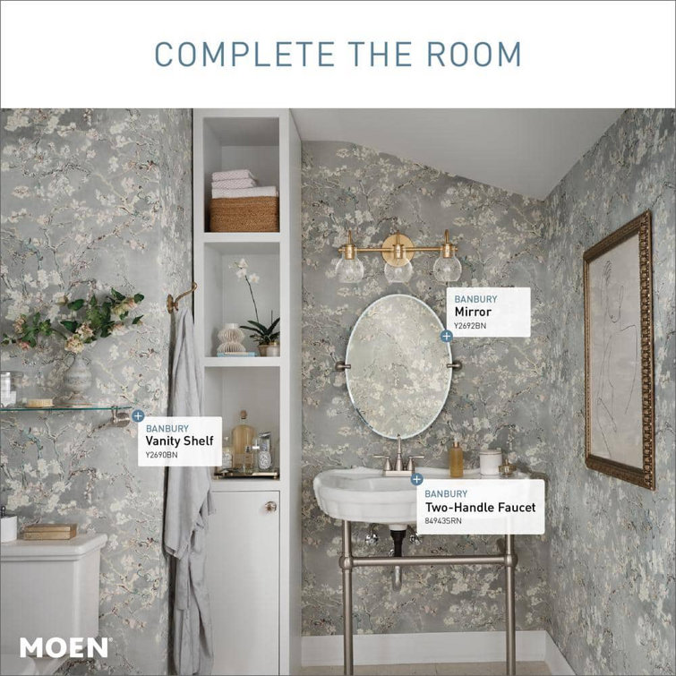 Moen Banbury Brushed Nickel High Arc Centerset Faucet