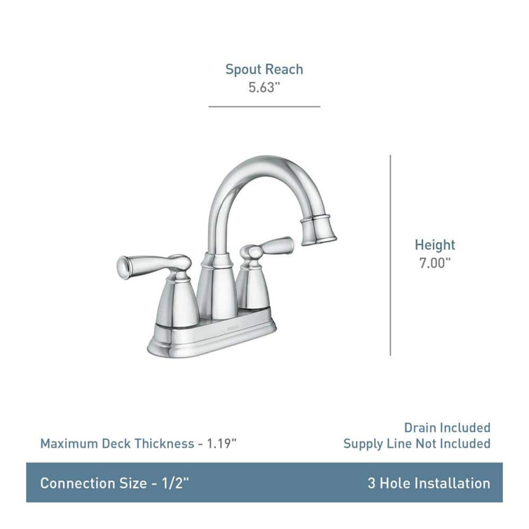 Moen Banbury Brushed Nickel High Arc Centerset Faucet