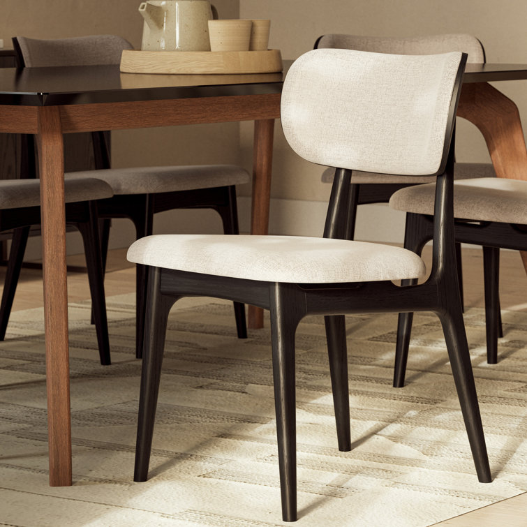 Harvest Natural Oak Upholstered Side Chair with Chenille Fabric