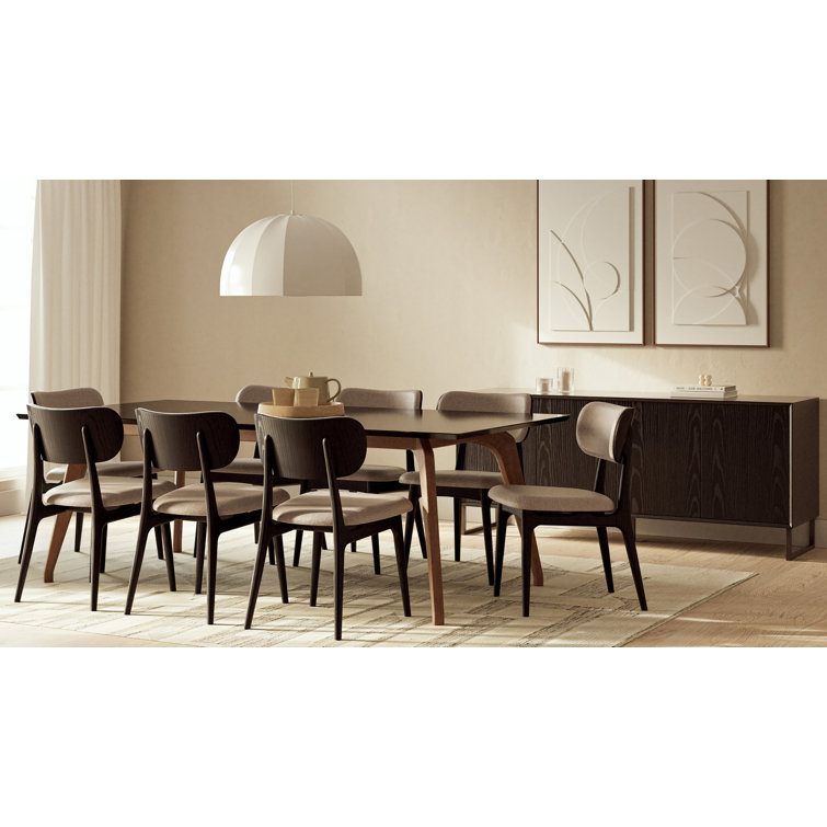 Harvest Natural Oak Upholstered Side Chair with Chenille Fabric