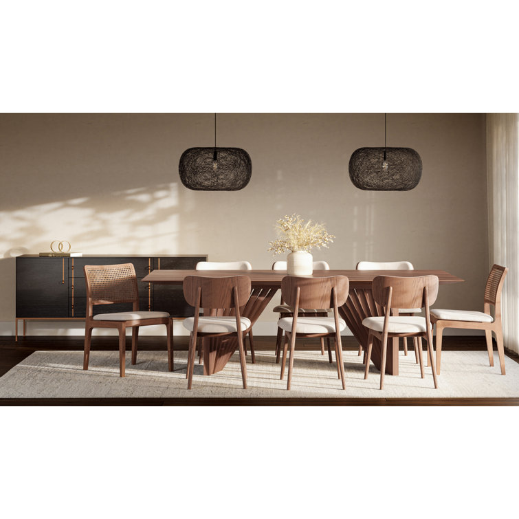 Harvest Natural Oak Upholstered Side Chair with Chenille Fabric