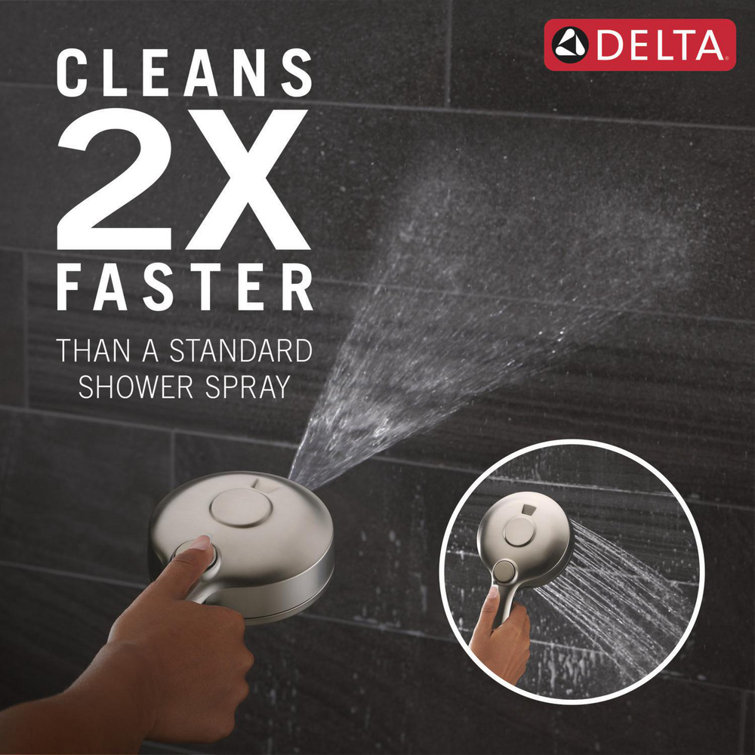 Brushed Nickel Dual Shower Head with Handheld and Rain Options