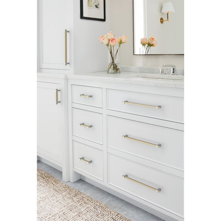 Golden Champagne and Polished Chrome Cabinet Pull