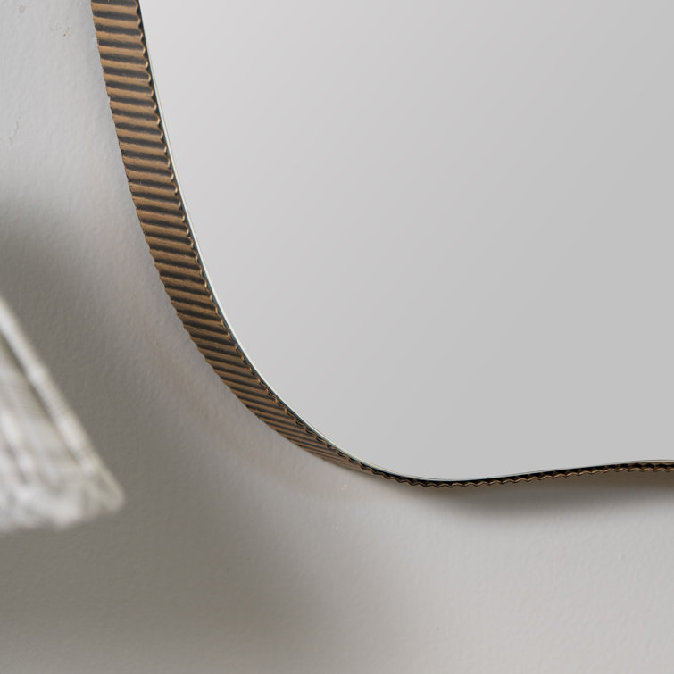 Andy Asymmetrical Gold Metal Framed Wall Mirror