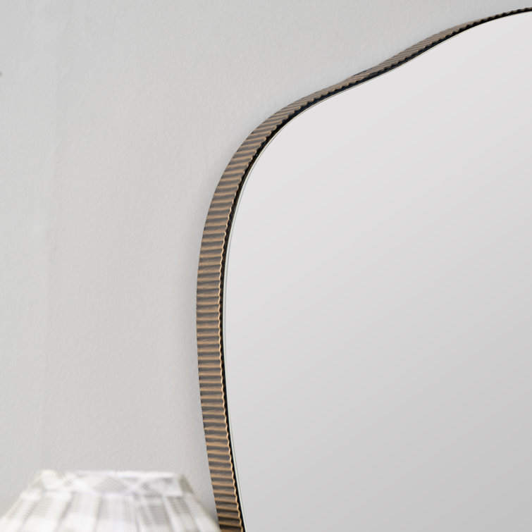 Andy Asymmetrical Gold Metal Framed Wall Mirror