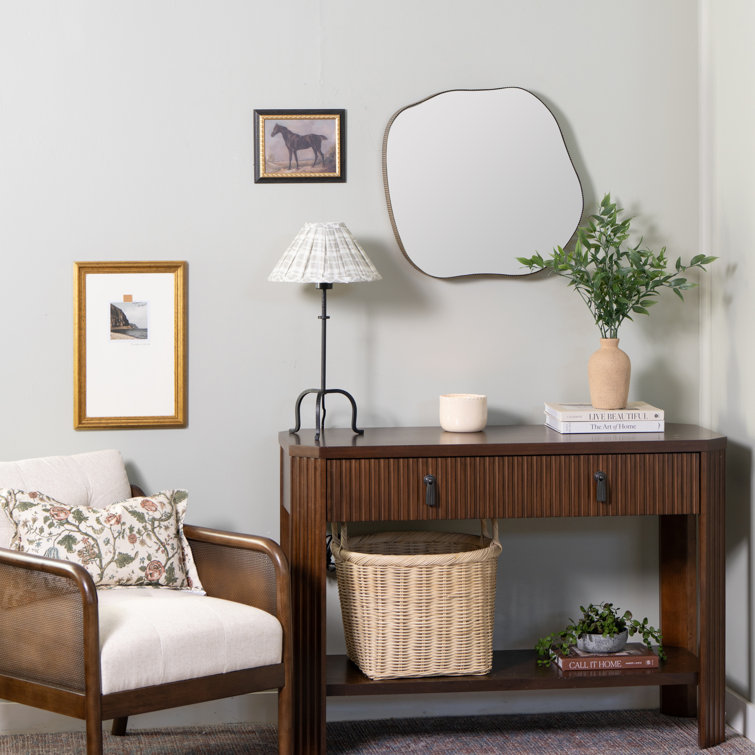Andy Asymmetrical Gold Metal Framed Wall Mirror