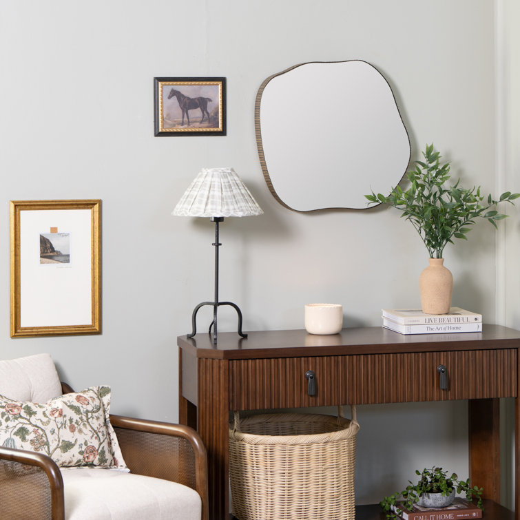 Andy Asymmetrical Gold Metal Framed Wall Mirror