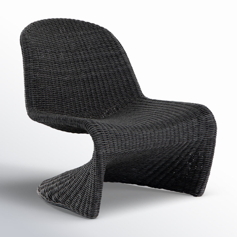 Vintage Coal 28" Contemporary Wicker Weave Outdoor Accent Chair