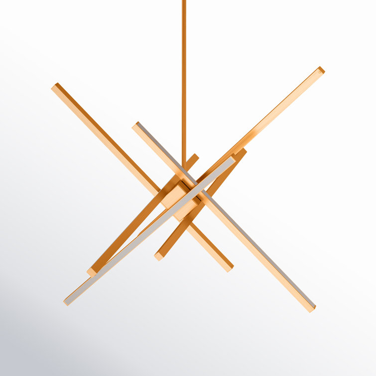 Aged Brass Elegance 39" LED Pendant with White Polycarbonate Shade