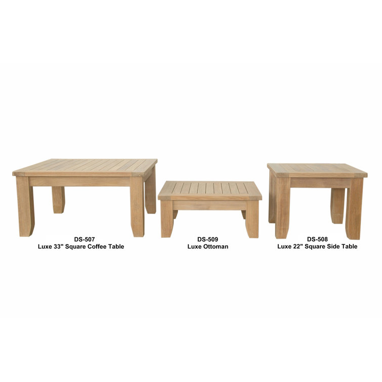 Luxe 22'' Natural Teak Outdoor Side Table