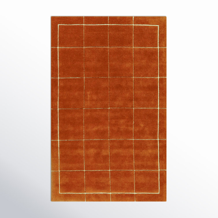 Mallory Rust and Light Brown Hand Tufted Wool Area Rug 8' x 10'